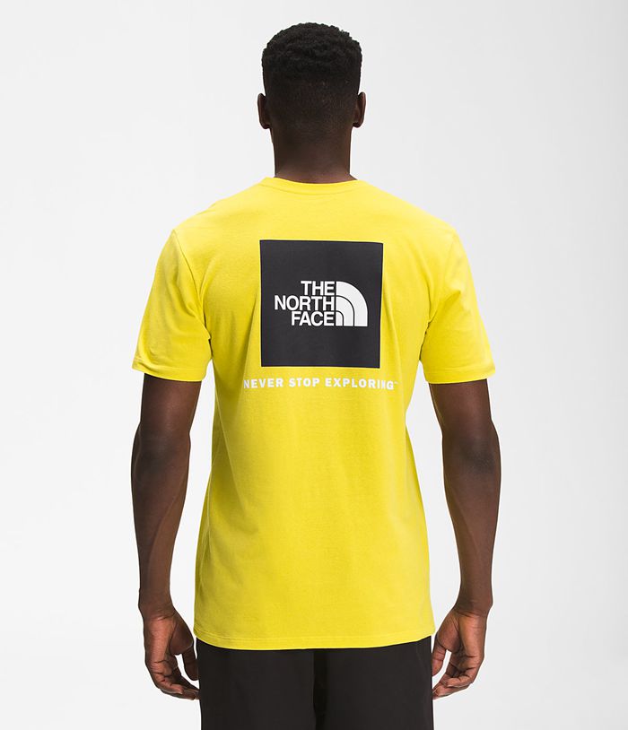 Camiseta The North Face Hombre Manga Corta Box Nse Amarillo - Peru 61082PGLZ